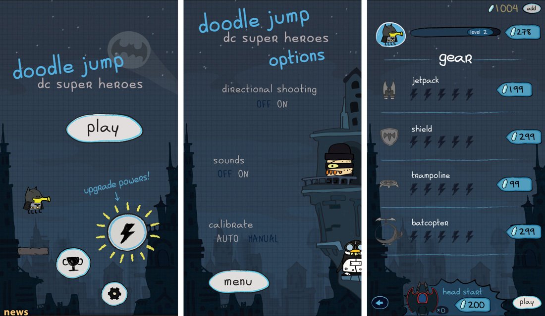 Doodle Jump DC Menus