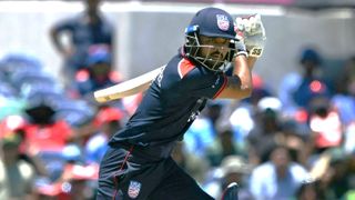 USA's captain Monank Patel batting