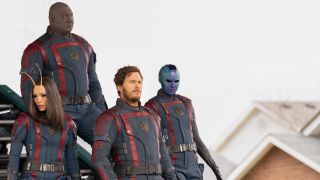 Drax, Mantis, Star-Lord and Nebula in Guardians Of The Galaxy Vol. 3