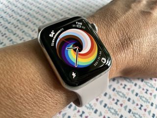 Apple Watch Series 6 Stainless Steel Pride Face Lifestyle