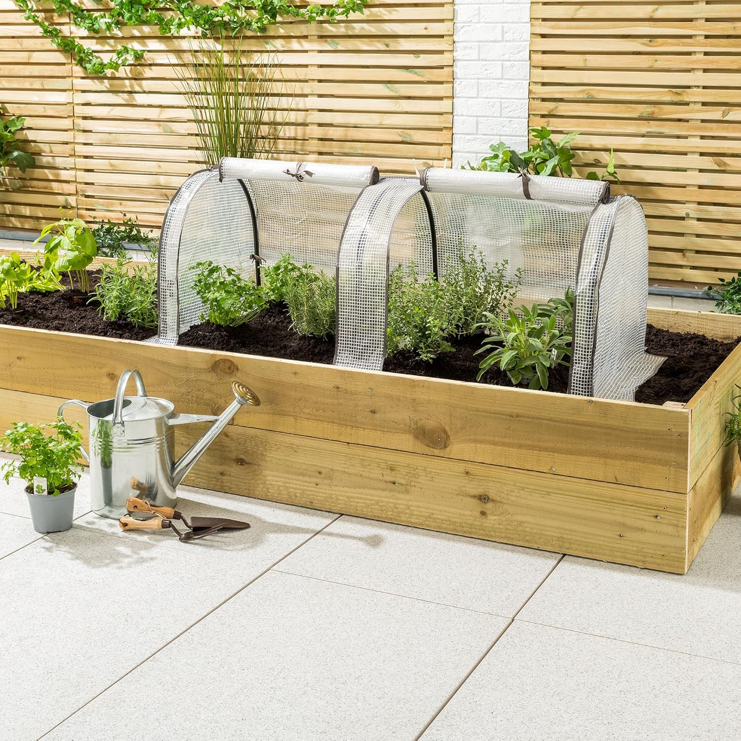 Christow Small Grow Tunnel Cloche Garden Polytunnel Greenhouse With Reinforced Cover (choose 1.3m, 1.95m, or 2.6m Long)