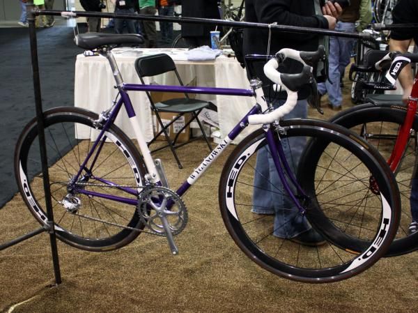 Wyganowski brought this beautiful purple and white road bike to NAHBS.
