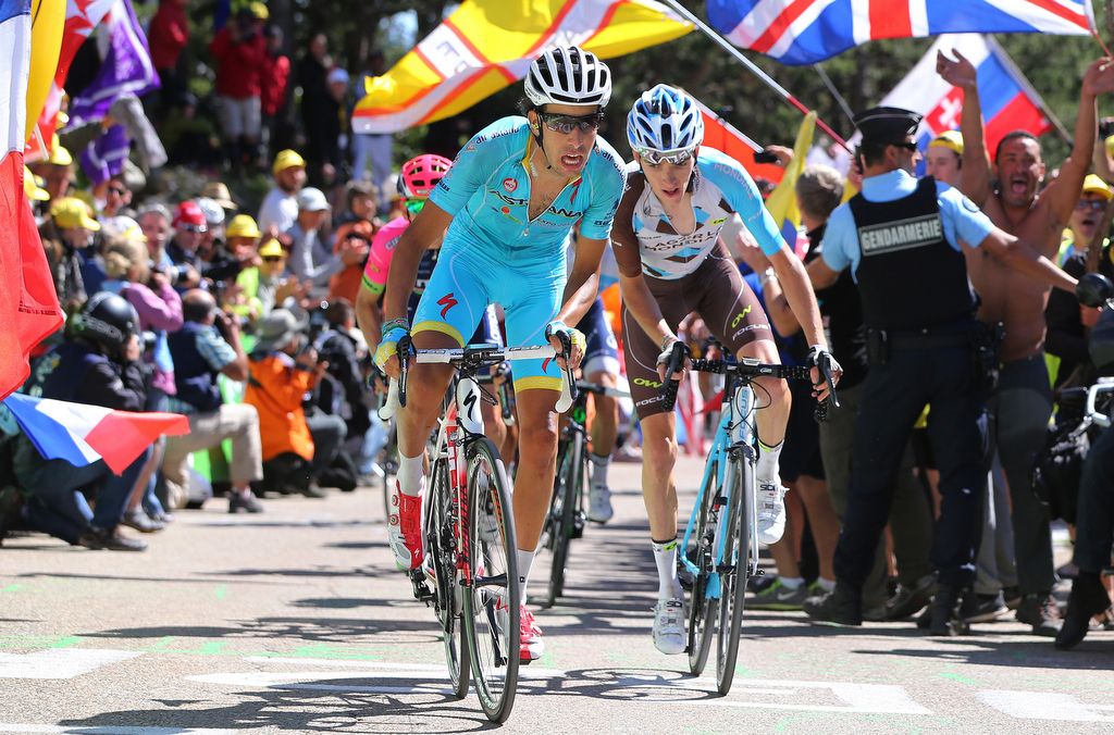 Fabio Aru (Astana) and Romain Bardet (AG2R-La Mondiale)