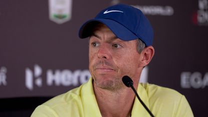 Rory McIlroy at the 2024 Dubai Desert Classic pre-tournament press conference