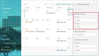 Windows 10 Calendar Set Working Hours