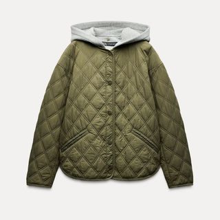 WATER-REPELLENT QUILTED HOODED JACKET