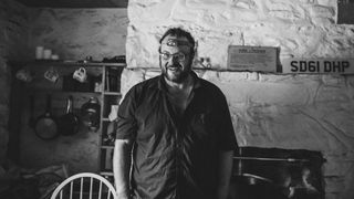 Chef Pete in a bothy in Scotland