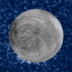 Composite Image of Europa water plume as seen by Hubble Space Telescope.