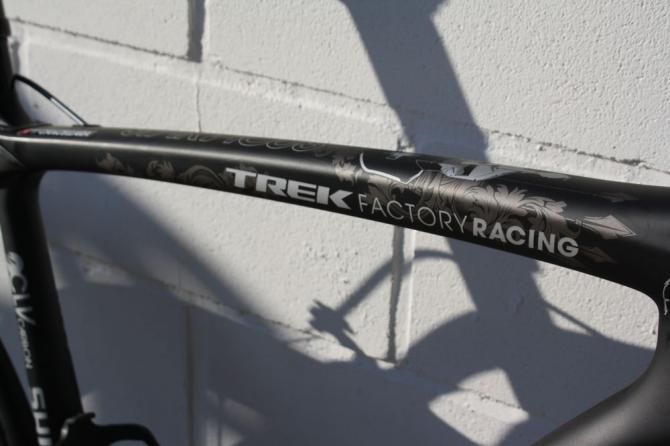 The Trek Factory Racing name lines the top tube