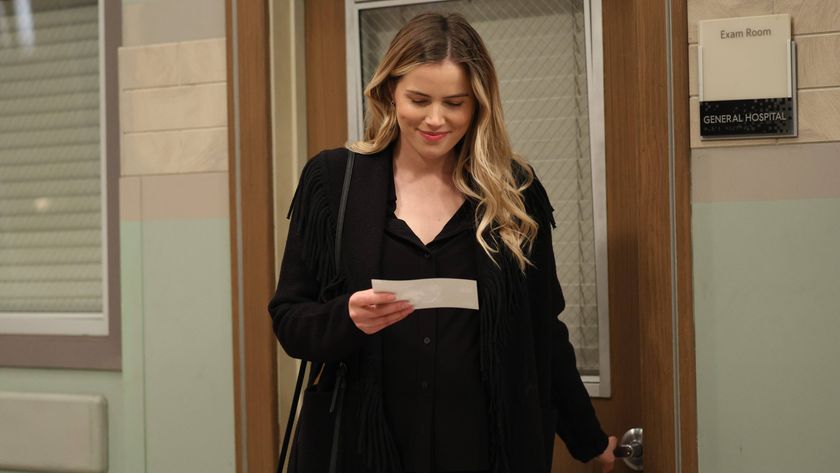 Sofia Mattsson as Sasha smiling at the hospital in General Hospital