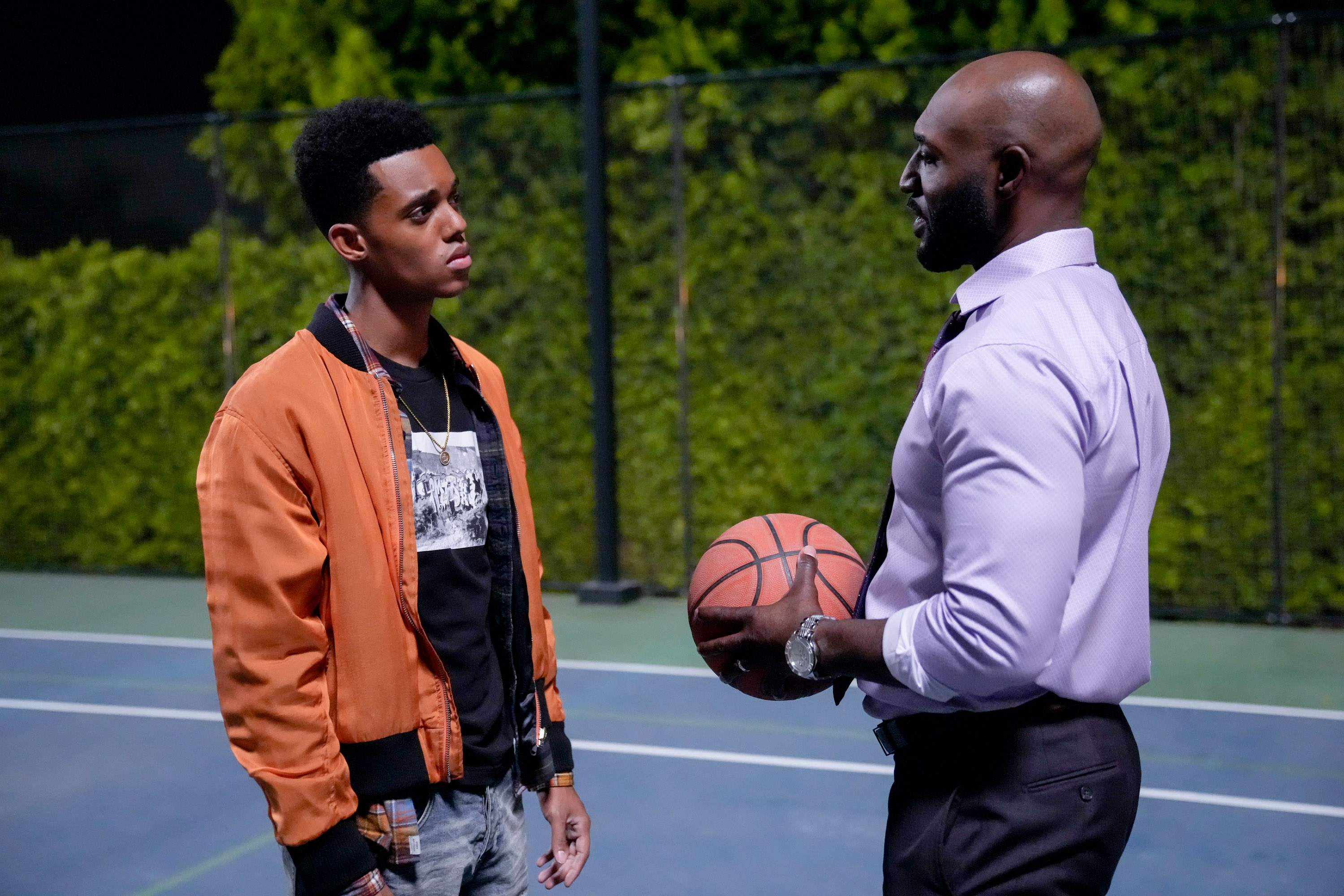 TV tonight Jabari Banks and Adrian Holmes star.