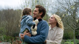 Grace Delaney, Andrew Garfield and Florence Pugh in We Live in Time