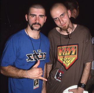 Beardie-weirdies John Dolmayan and Shavo Odadjian in 1998
