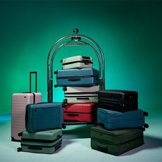 pictured are an array of away luggages