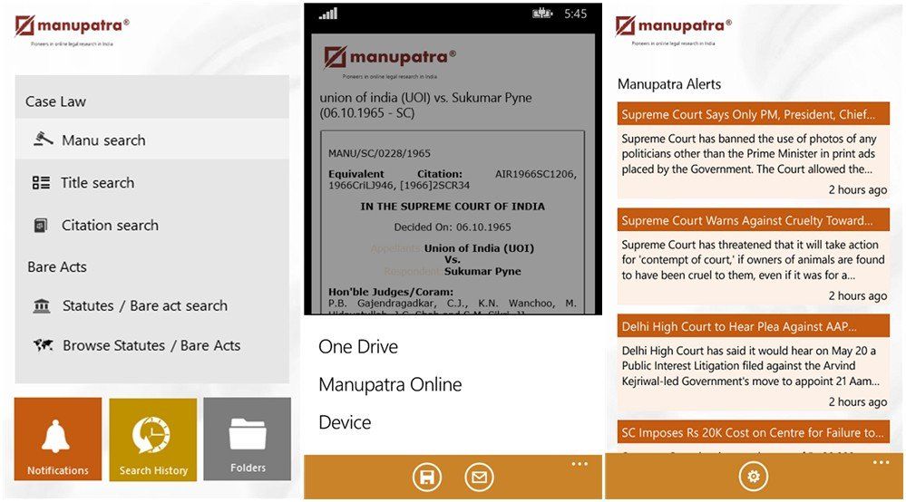 Manupatra, the popular legal research service, arrives on Windows Phone ...