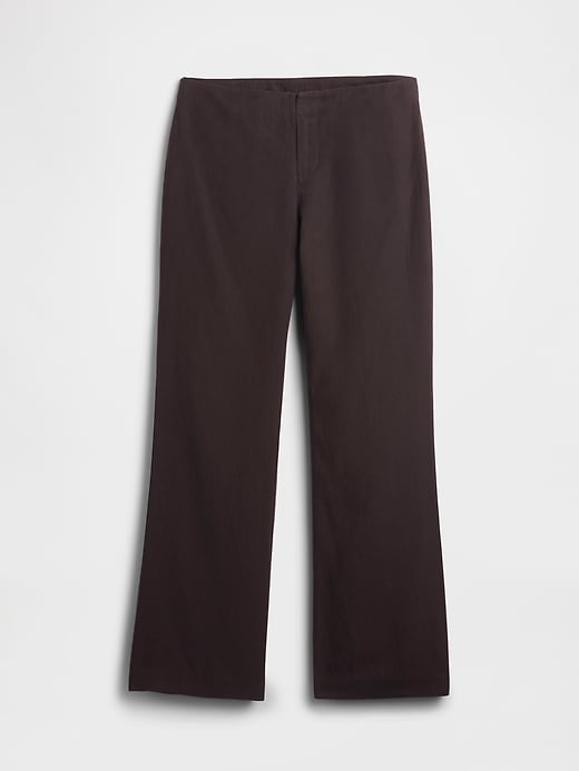 Low Rise Linen-Blend Flare Pants