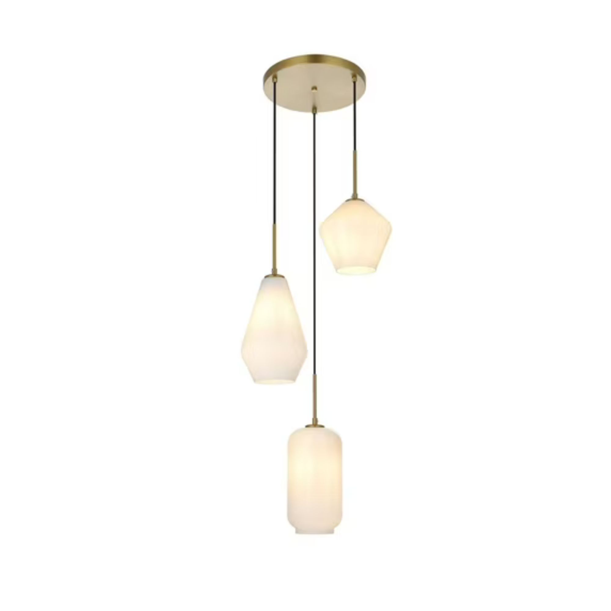 Living District Gene 17.5 Inch Pendant Frosted White in Satin (Gold)