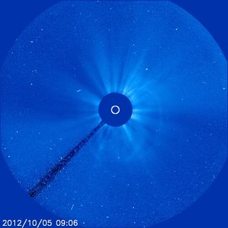 At 11:24 p.m. EDT on Oct. 4, 2012, the sun unleashed a coronal mass ejection (CME).