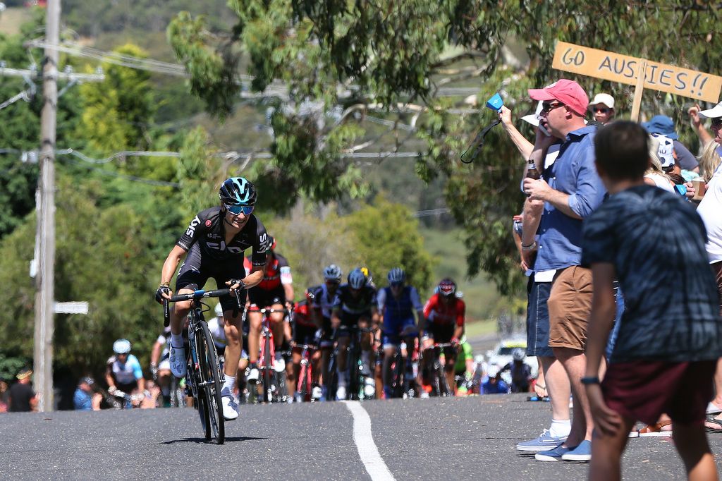 Kenny Elissonde (Team Sky) attacked up Challambra on the final lap