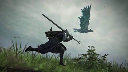 Elden Ring Nightreign Wylder running alongside spectral hawk at the start of an expedition