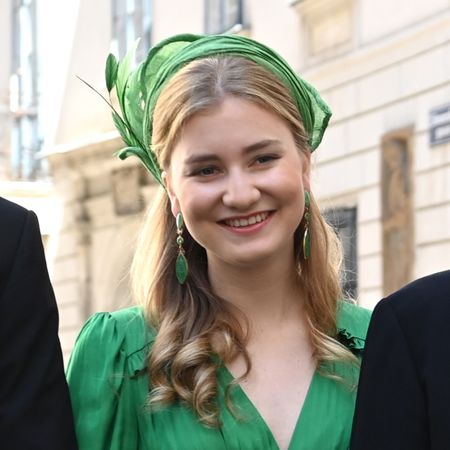 Princess Elisabeth of Belgium attends the wedding of Isabel von Habsburg-Lothringen and Charles of Palacio Gayt&aacute;n de Ayala at the Jesuit Church on July 25, 2026 