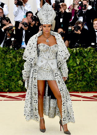 Rihanna attends the Heavenly Bodies: Fashion & The Catholic Imagination Costume Institute Gala at The Metropolitan Museum of Art on May 7, 2018 in New York City