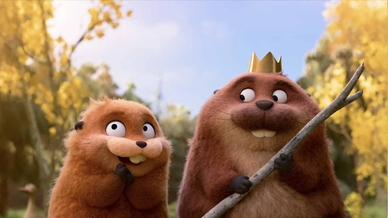 Piper as a beaver and King George in Hoppers