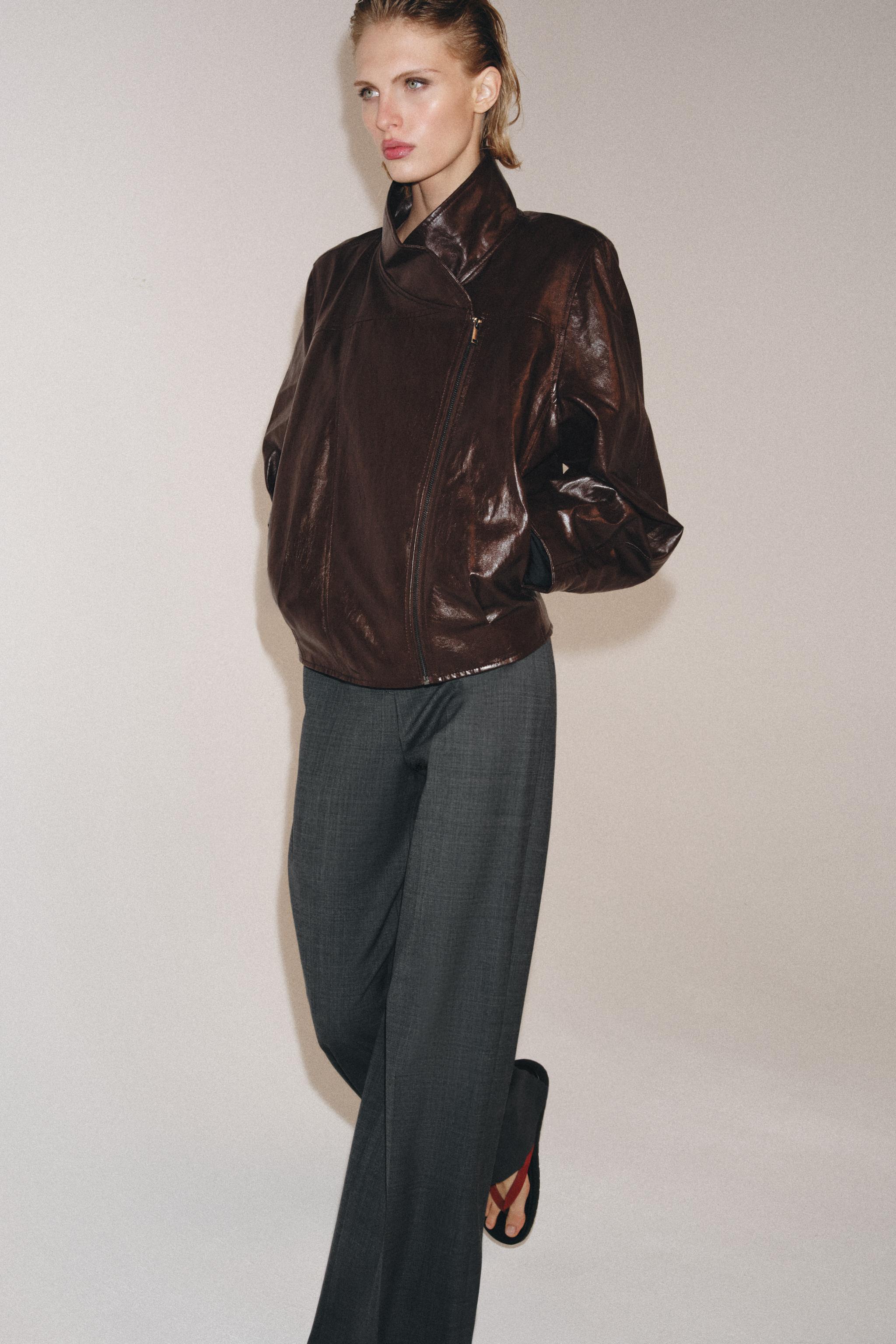 Zw Collection Faux Leather Jacket