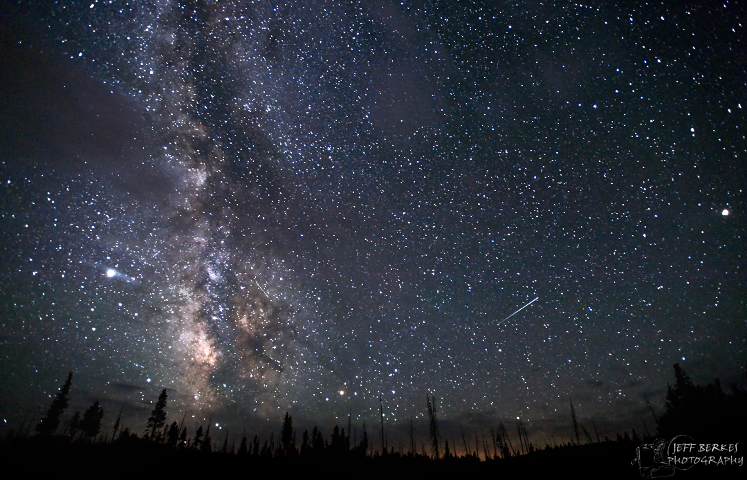 Delta Aquarid Meteor Over Yellowstone National Park