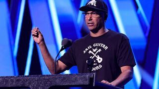 Tom Morello speaks onstage during the 2024 Rock & Roll Hall Of Fame Induction Ceremony 