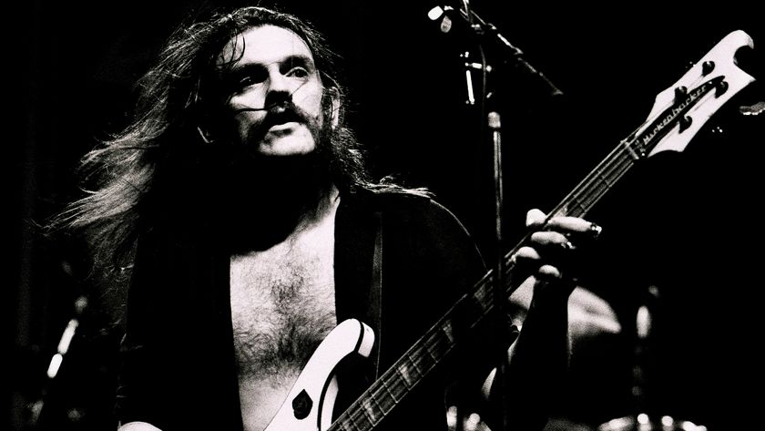 Lemmy Kilmister performing live with Motörhead in 1982