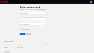 Netflix account settings to change password