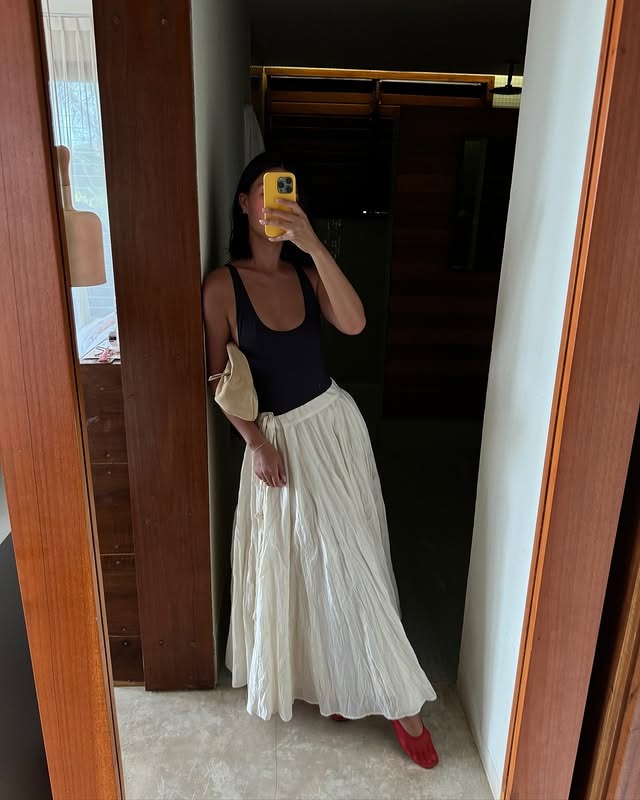 Mimi Nguyen wearing a summer outfit.