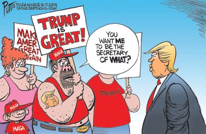 Political Cartoon U.S. MAGA Rally Trump Fans Cabinet Appointment