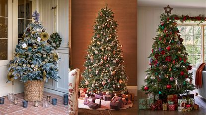 A composite of Christmas tree ideas
