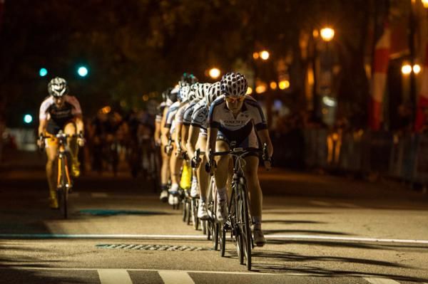 The women with one lap to go.