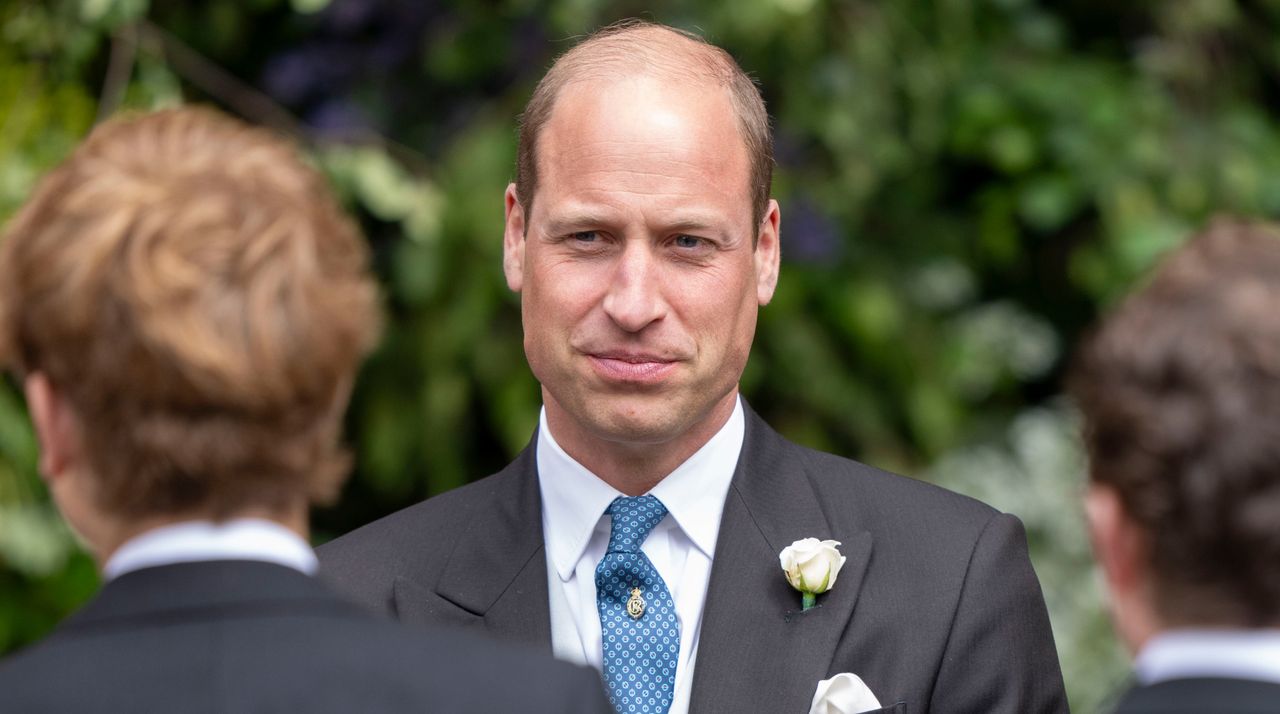 Prince William, Prince of Wales attends the wedding of The Duke of Westminster and Miss Olivia Henson at Chester Cathedral on June 7, 2024 in Chester, England. 