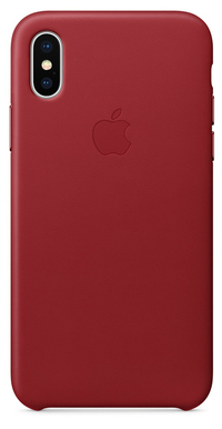 Leather case for iPhone X in Product Red $49 in the US