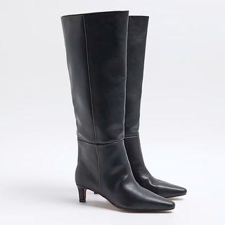 Black knee high boots from River Island