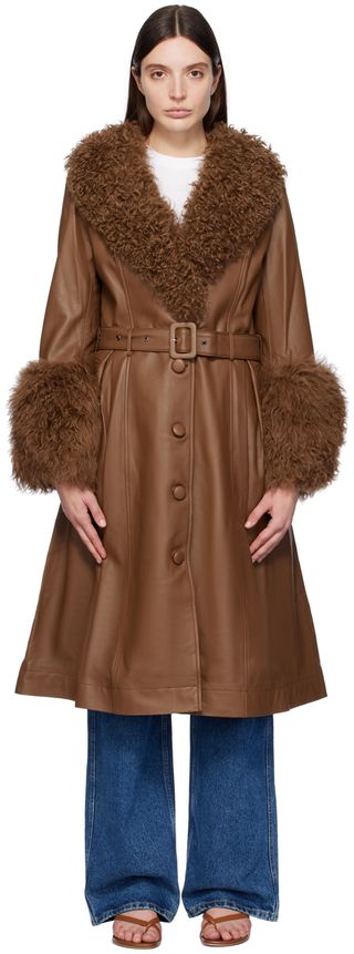 Brown Foxy Shearling Coat