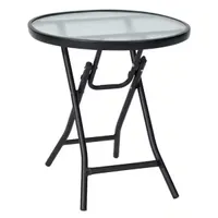 Clihome 18 in. Round Black Metal Outdoor Bistro Table Clihome 18 in. Round Black Metal Outdoor Bistro Table