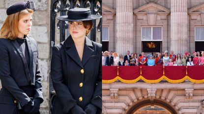 Princess Eugenie and Beatrice won’t be part of the coronation procession. Seen here together alongside the wider Royal Family at Trooping the Color