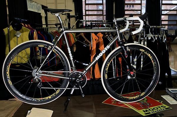 Seeing as how we're in the midst of 'cross season Moots obviously had to bring a cyclo-cross rig along for the ride.