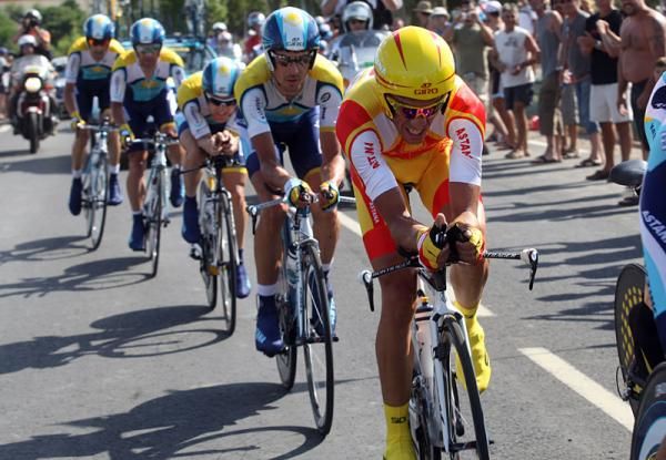 Alberto Contador leads Astana.