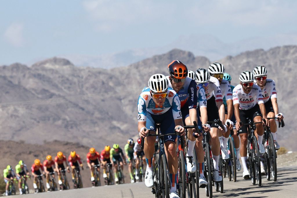 Teams dsm-firmenich PostNL and Jayco-AlUla did the pacemaking at the front of the peloton