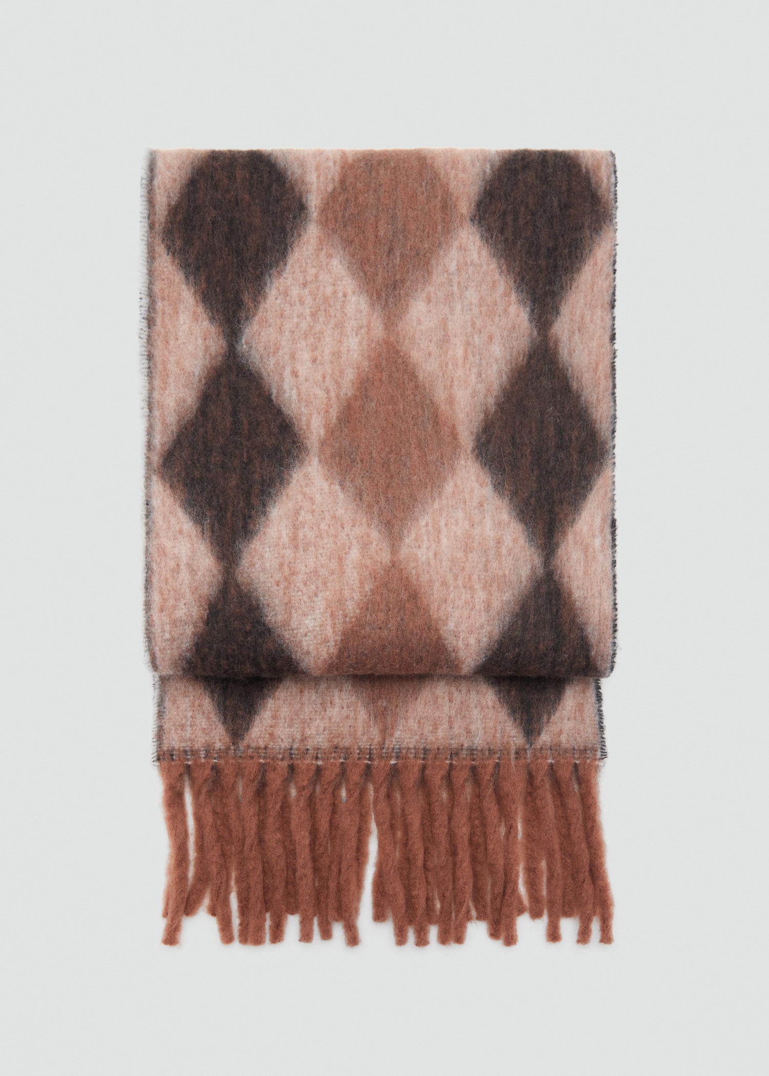 Argyle Scarf With Fringes - Women | Mango Usa