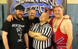 Travels In Trumpland, Ed Balls with Southern Legacy Wrestling