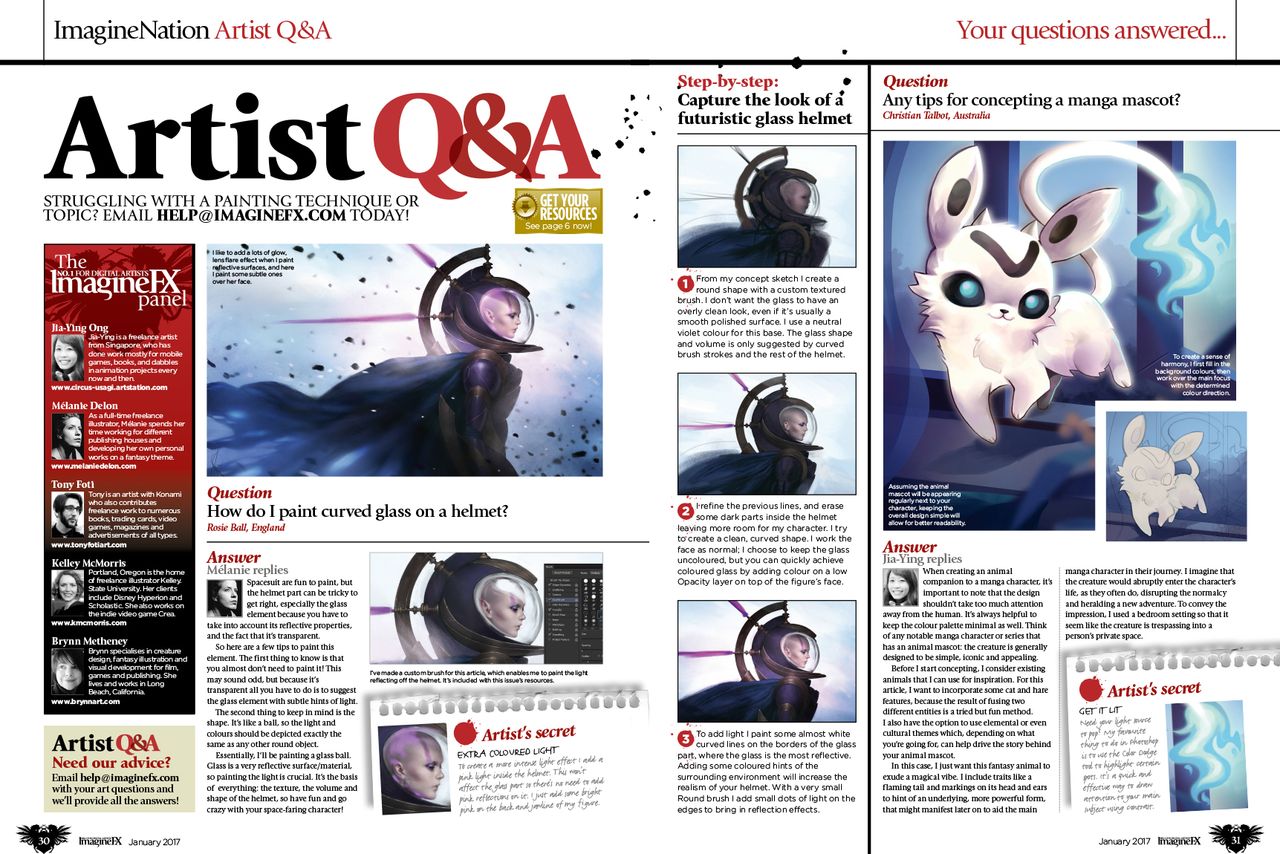 Every month our pro artists solve your art problems. They can help!