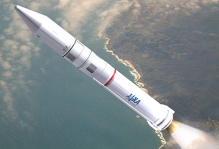 An artist&#039;s illustration of Japan&#039;s new Epsilon rocket.