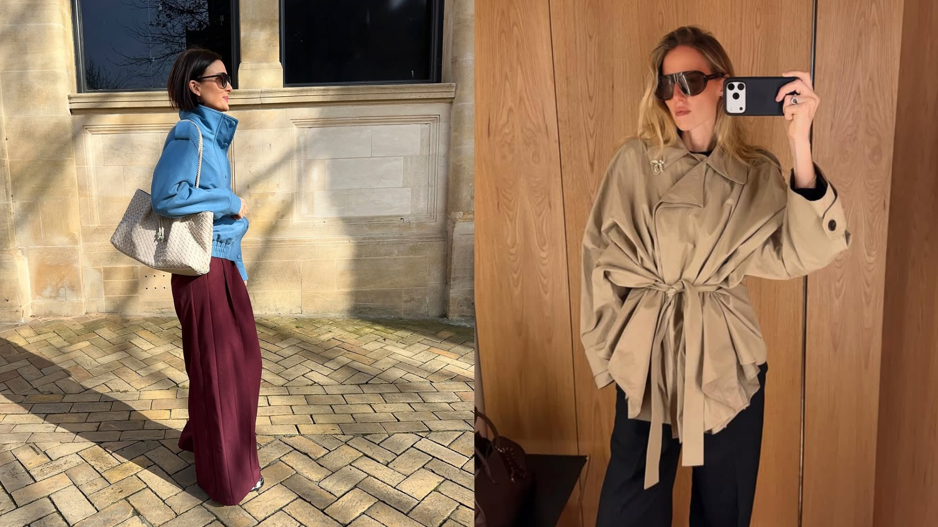 woman wearing winter to spring transitional jacket trends 2026